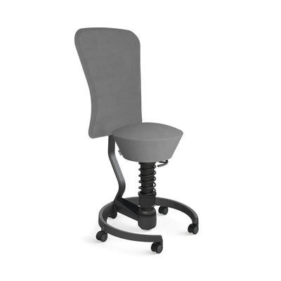 Swopper Black with backrest castors hard floor