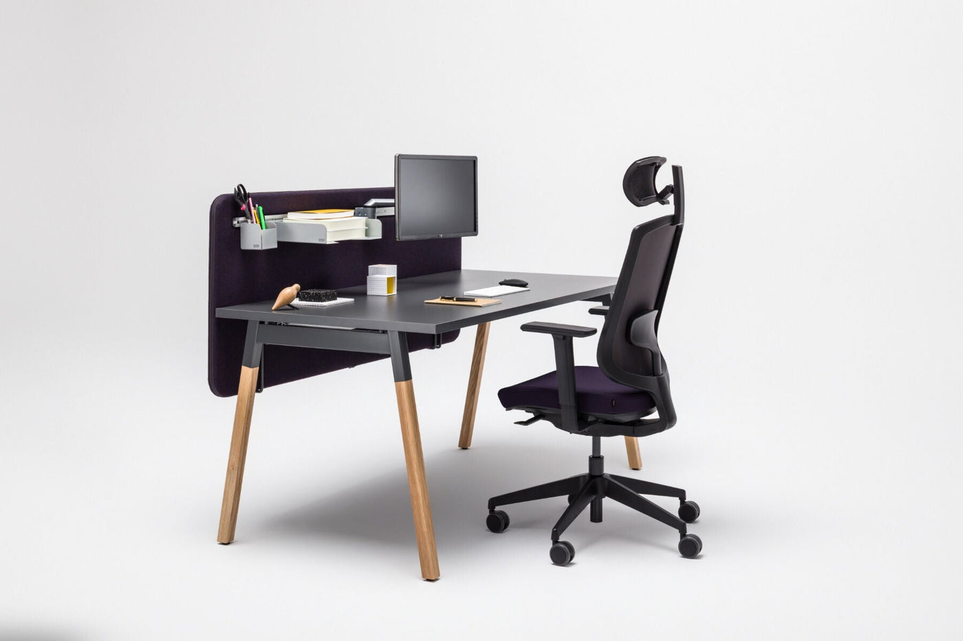 123HomeOffice - .mdd Ogi W Schreibtsich - Schwarz - Schwarz - B: 100 / T:60 / H: 74 cm - 123HomeOffice