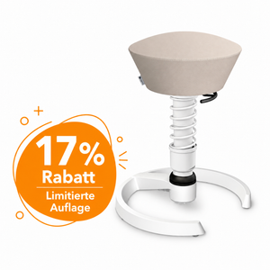 Aeris Swopper mit Gleiter (Weiß) – Ergonomischer Sitzhocker für aktives Sitzen