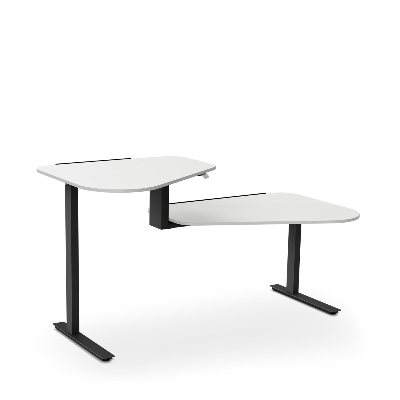 Aeris - Aeris Active Office - Desk - Schwarz - Aeris - Weiss - Rechts: Sitzbereich | Links: Stehtisch - 123HomeOffice