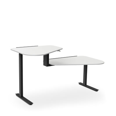 Aeris - Aeris Active Office - Desk - Schwarz - Aeris - Weiss - Rechts: Sitzbereich | Links: Stehtisch - 123HomeOffice
