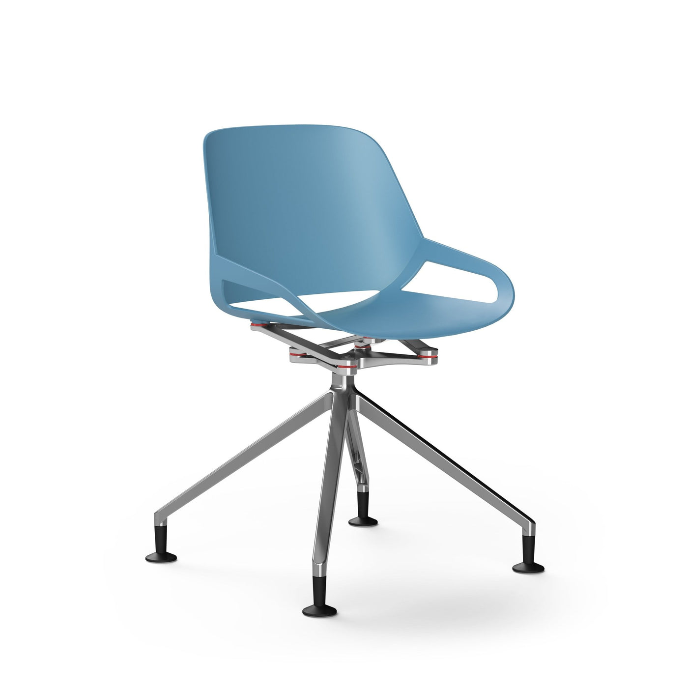 Aeris - Numo (Fußkreuz Gleiter) - Besprechungsstühle - Blau - Chrom Glänzend - Ohne - 123HomeOffice