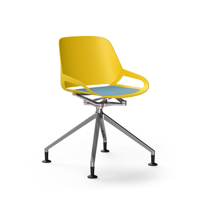 Aeris - Numo (Fußkreuz Gleiter) - Besprechungsstühle - Gelb - Chrom Glänzend - Blau - 123HomeOffice