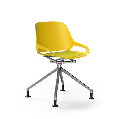 Aeris - Numo (Fußkreuz Gleiter) - Besprechungsstühle - Gelb - Chrom Glänzend - Gelb - 123HomeOffice