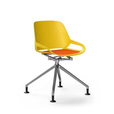 Aeris - Numo (Fußkreuz Gleiter) - Besprechungsstühle - Gelb - Chrom Glänzend - Orange - 123HomeOffice