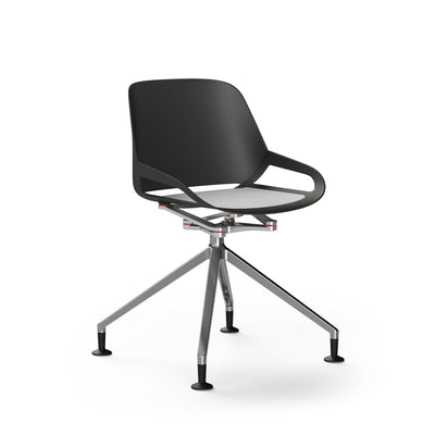 Aeris - Numo (Fußkreuz Gleiter) - Besprechungsstühle - Schwarz - Chrom Glänzend - Grau - 123HomeOffice