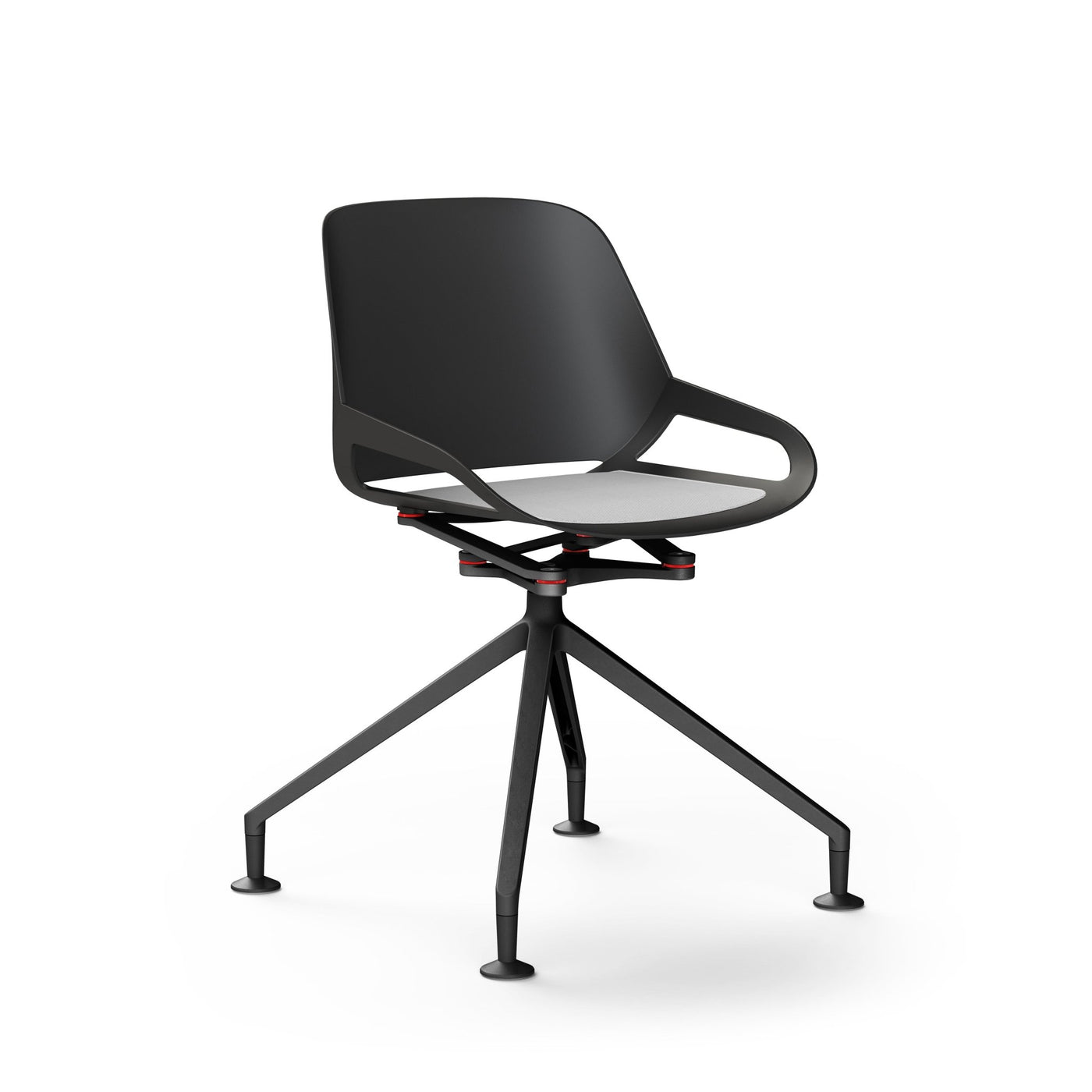 Aeris - Numo (Fußkreuz Gleiter) - Besprechungsstühle - Schwarz - Farbe - Grau - 123HomeOffice