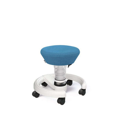 Aeris Swoppster ergonomischer Kinderschreibtischstuhl mit weißem Gestell und blauem Sitz