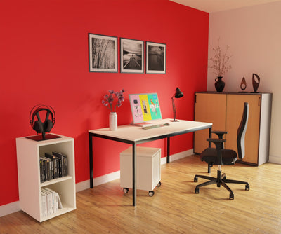 Hali - Hali Mix Schiebetürschrank - Storage - Größe (B x H x L): 120x115x44cm - Dark Grey / Eterno Oak - 123HomeOffice