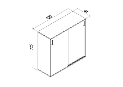 Hali - Hali Mix Schiebetürschrank - Storage - Größe (B x H x L): 120x115x44cm - Weiss / Weiss - 123HomeOffice