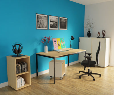 Hali - Hali Mix Schiebetürschrank - Storage - Größe (B x H x L): 120x77.5x44cm - Dark Grey / Dark Grey - 123HomeOffice