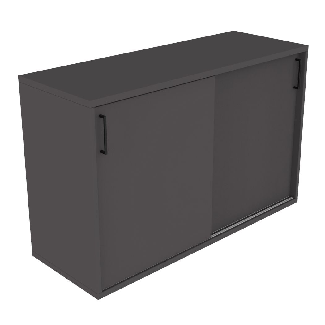 Hali - Hali Mix Schiebetürschrank - Storage - Größe (B x H x L): 120x77.5x44cm - Dark Grey / Dark Grey - 123HomeOffice