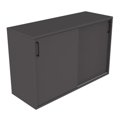Hali - Hali Mix Schiebetürschrank - Storage - Größe (B x H x L): 120x77.5x44cm - Dark Grey / Dark Grey - 123HomeOffice