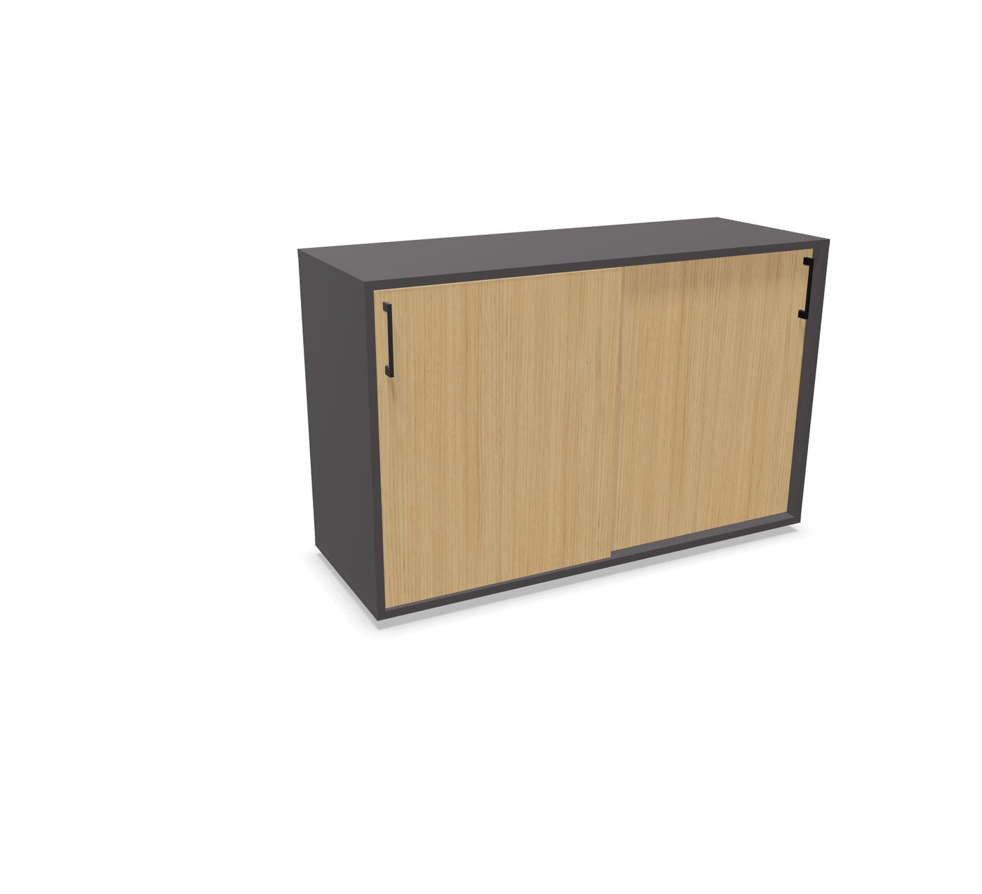Hali - Hali Mix Schiebetürschrank - Storage - Größe (B x H x L): 120x77.5x44cm - Dark Grey / Eterno Oak - 123HomeOffice