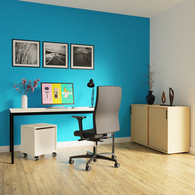 Hali - Hali Mix Schiebetürschrank - Storage - Größe (B x H x L): 120x77.5x44cm - Eterno Oak / Eterno Oak - 123HomeOffice