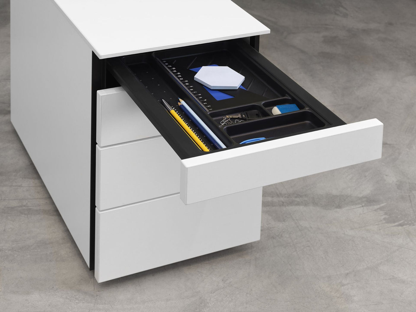 Hali - Hali Rollcontainer - Storage - Größe (B x H x L): 33.2 cm x 56 cm x 60cm - Weiss - 123HomeOffice