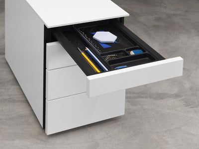 Hali - Hali Rollcontainer - Storage - Größe (B x H x L): 33.2 cm x 56 cm x 60cm - Weiss - 123HomeOffice