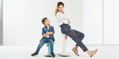 Interstuhl - UP Junior Hocker - Sitzhocker - Schwarz - Tieforange - 123HomeOffice