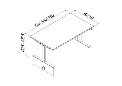 Hali Standing Desk S32 White