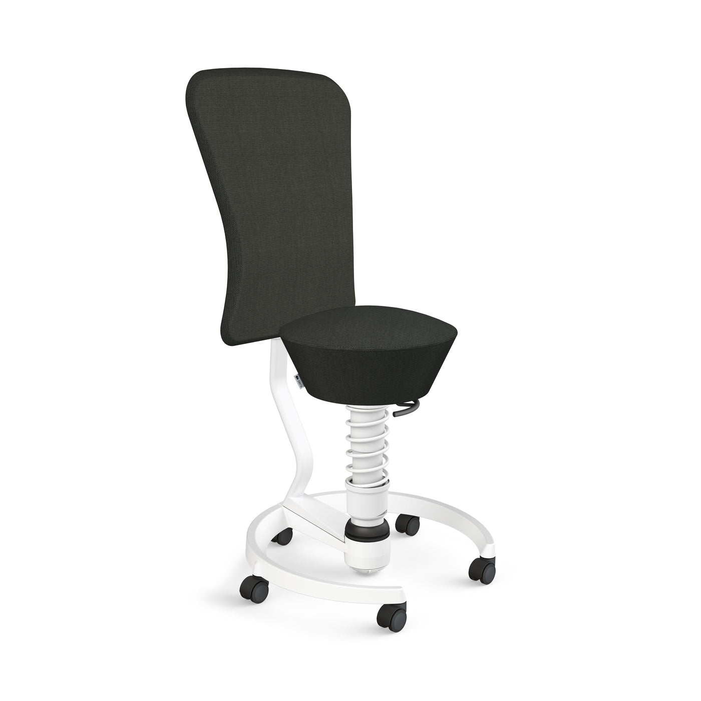 Swopper Weiss m. Lehne Rollen Hartboden