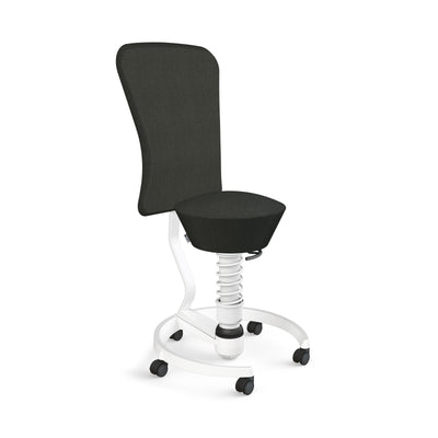 Swopper Weiss m. Lehne Rollen Hartboden