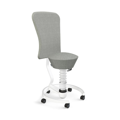 Swopper white with backrest castors hard floor