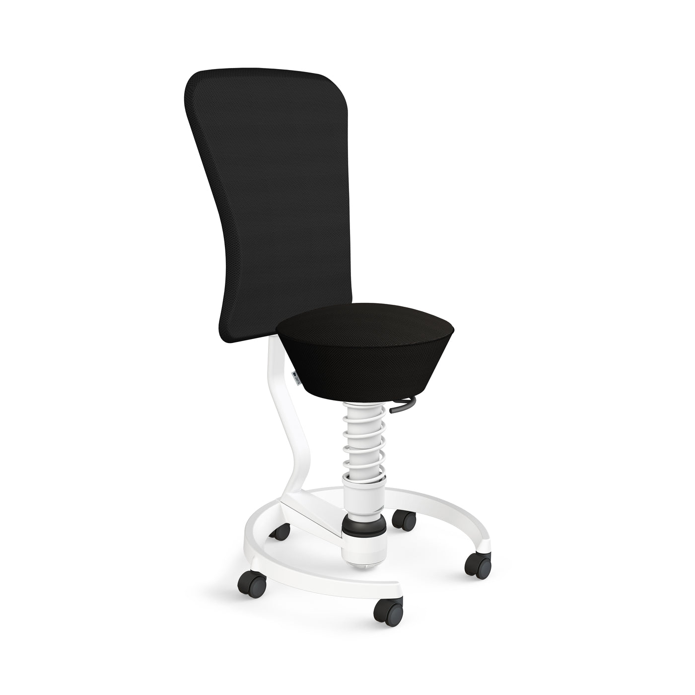 Swopper Weiss m. Lehne Rollen Hartboden