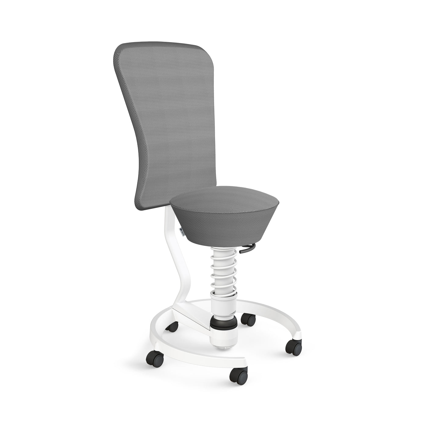 Swopper Weiss m. Lehne Rollen Hartboden