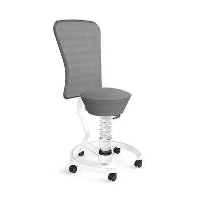 Swopper Weiss m. Lehne Rollen Hartboden