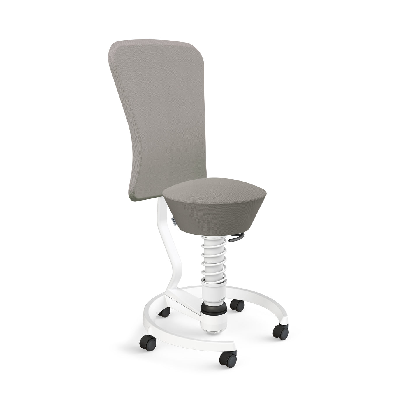 Swopper white with backrest castors hard floor