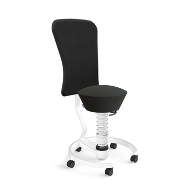 Swopper Weiss m. Lehne Rollen Hartboden